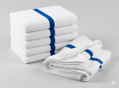 Single Blue Line Pool Towel